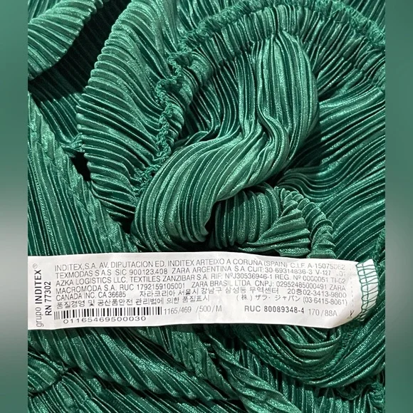 ZARA green pleated blouse size M - Picture 8 of 8